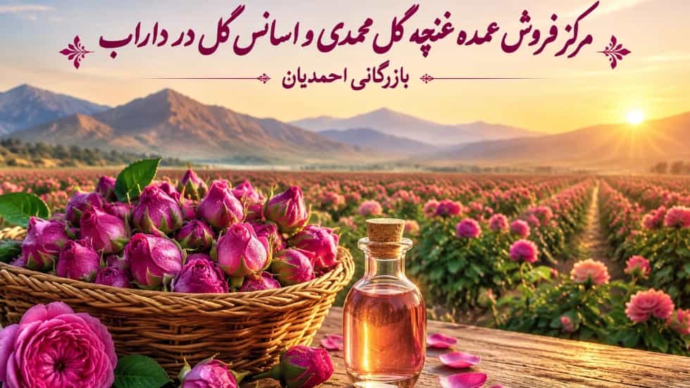 مرکز فروش عمده غنچه گل محمدی و اسانس گل در داراب